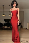Chic Solid Cami Tube Slim Backless Maxi Dress image 1