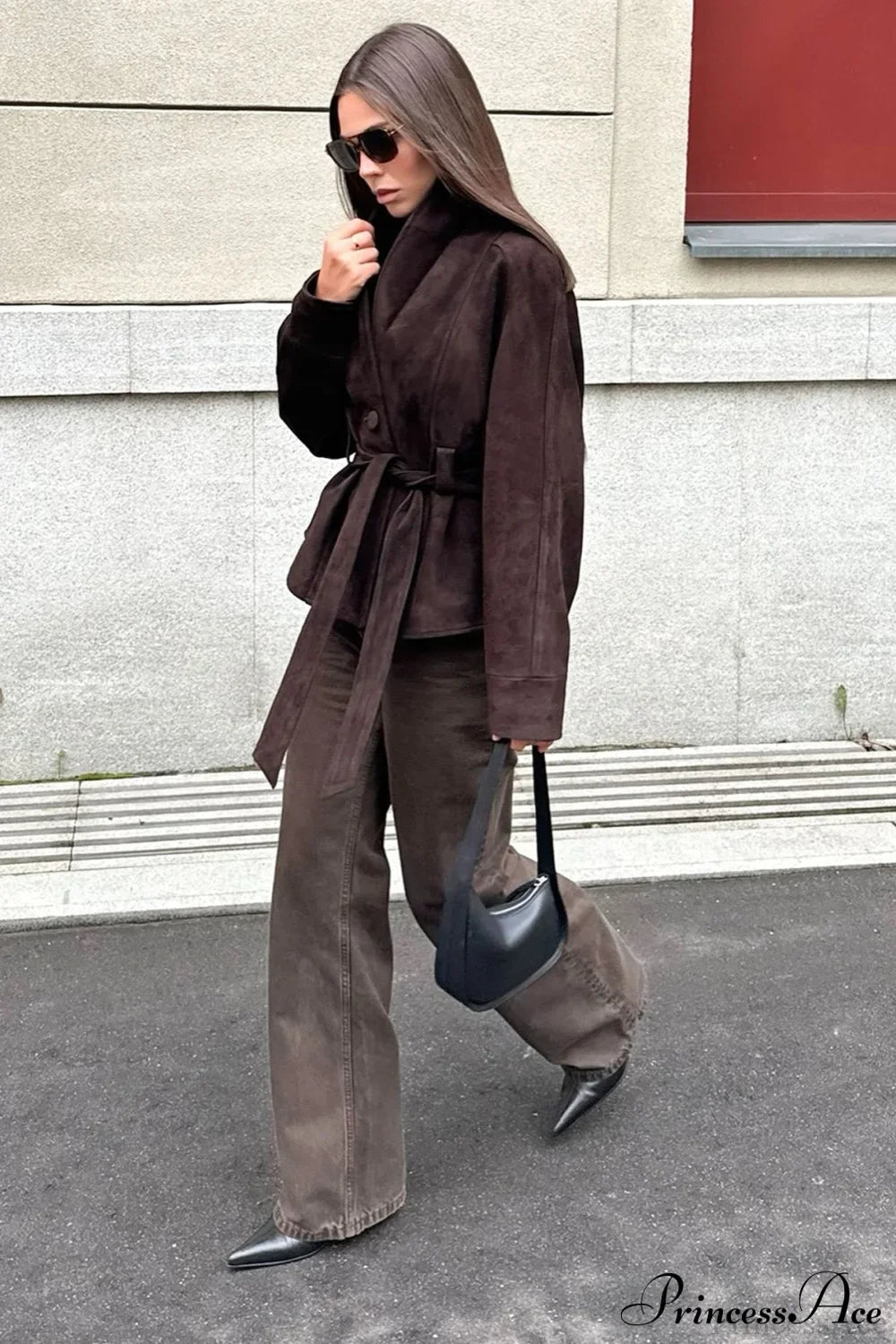 Chic Suede Long Sleeve Jacket Coat image 3