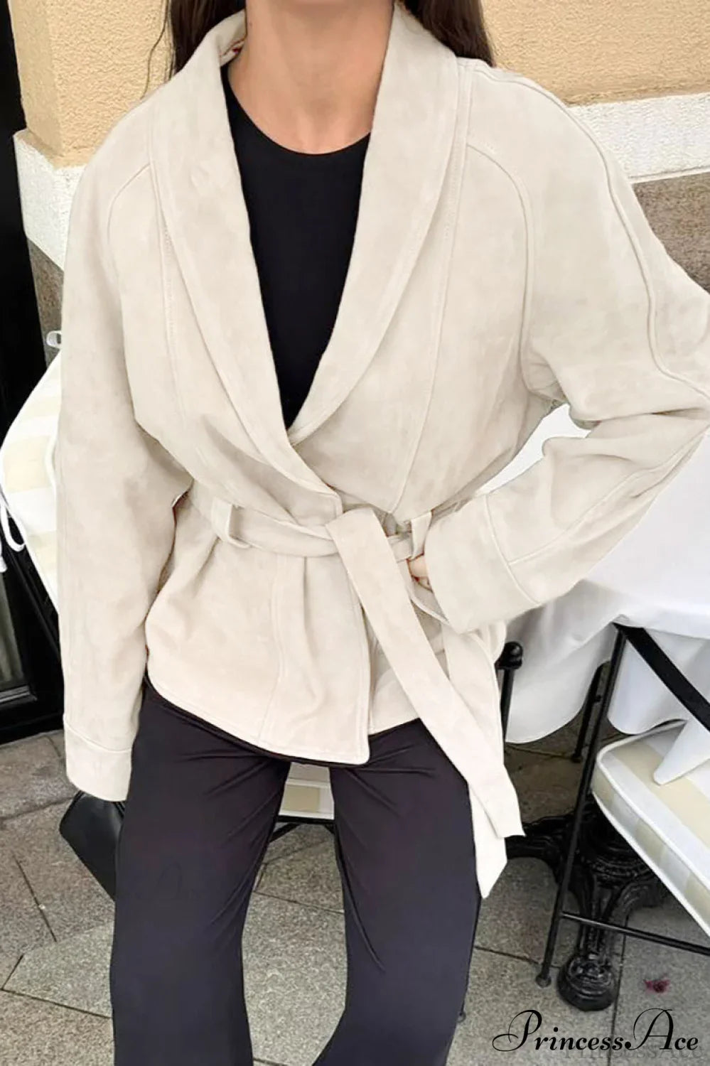 Chic Suede Long Sleeve Jacket Coat image 4
