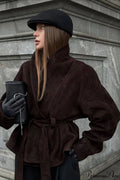 Chic Suede Long Sleeve Jacket Coat image 1