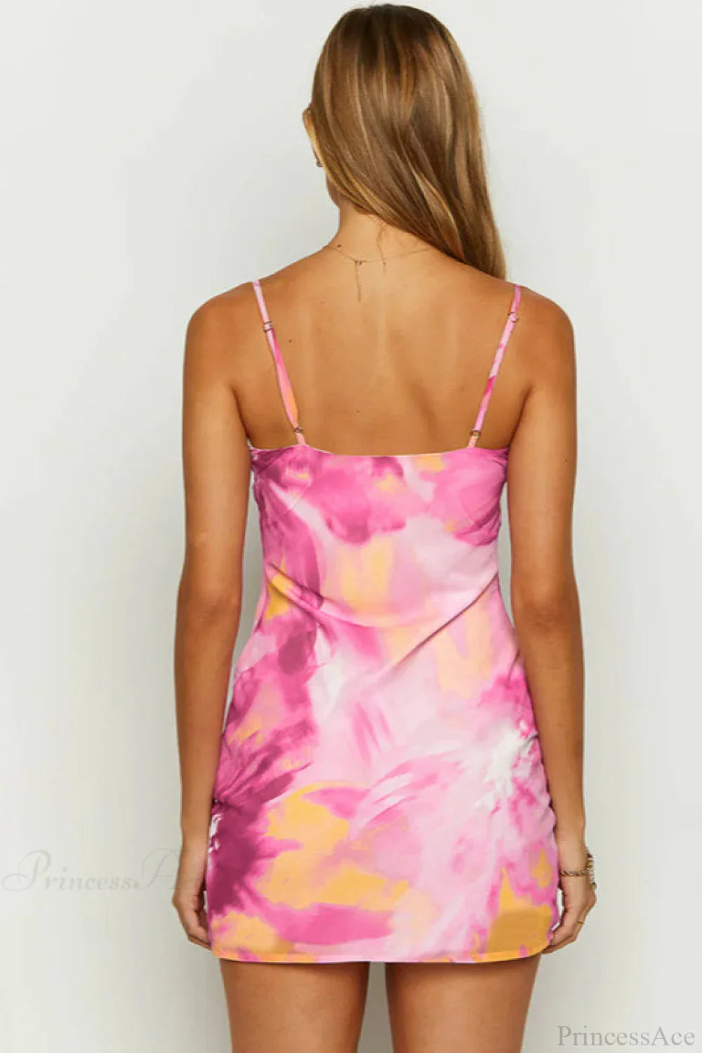 Chic Tie Detail Spaghetti Strap Fitted Mini Dress image 4