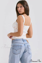 Chicca White Stylish Posy Print Top image 4