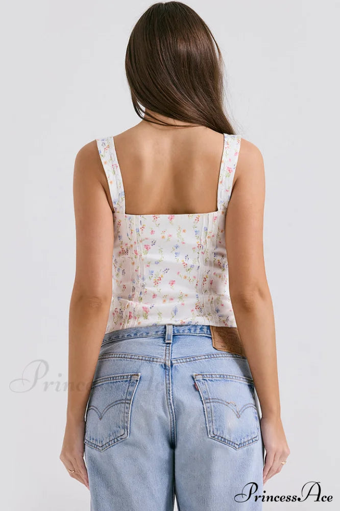 Chicca White Stylish Posy Print Top image 5
