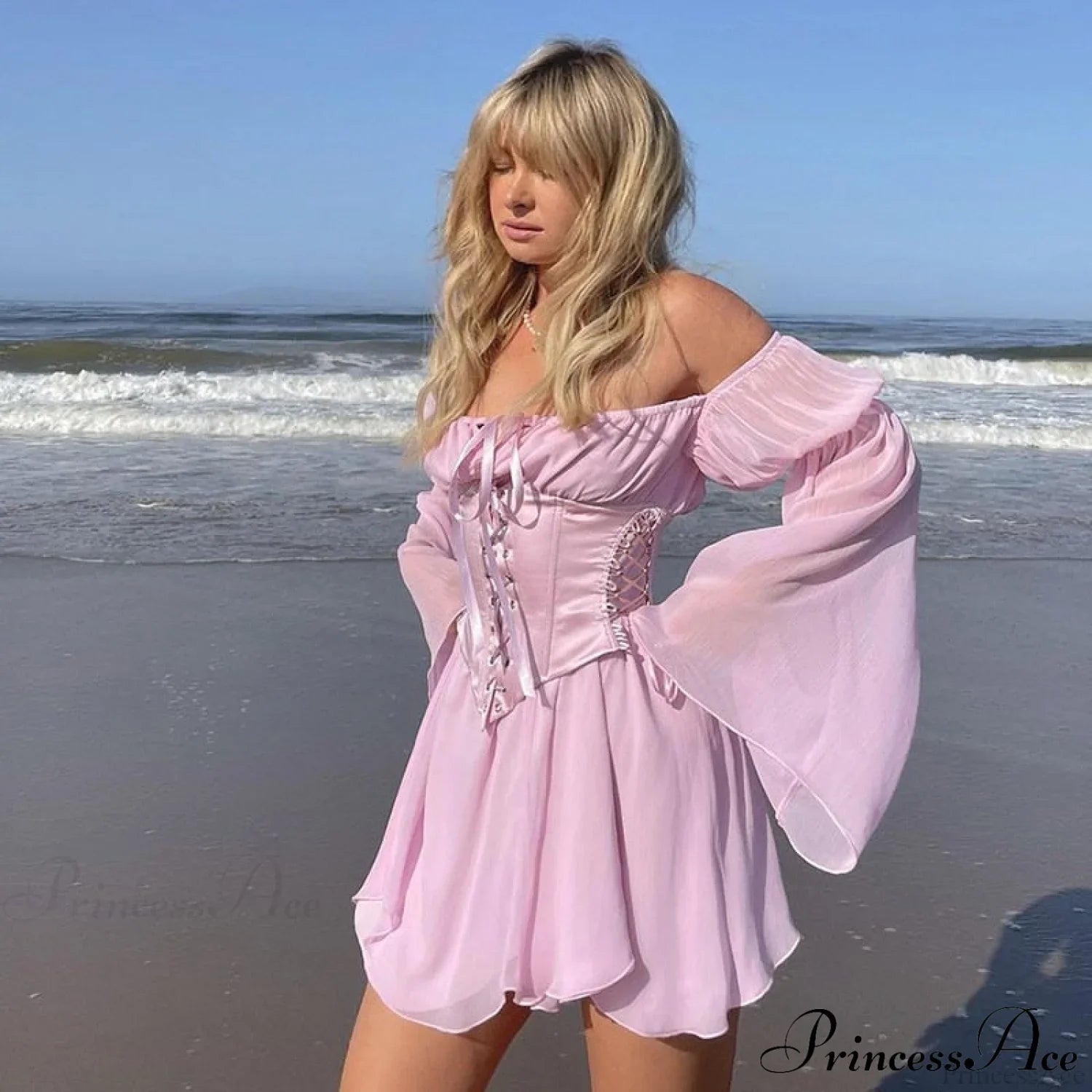 Chiffon Detachable Corset Charming Puff Sleeve Mini Dresses image 19