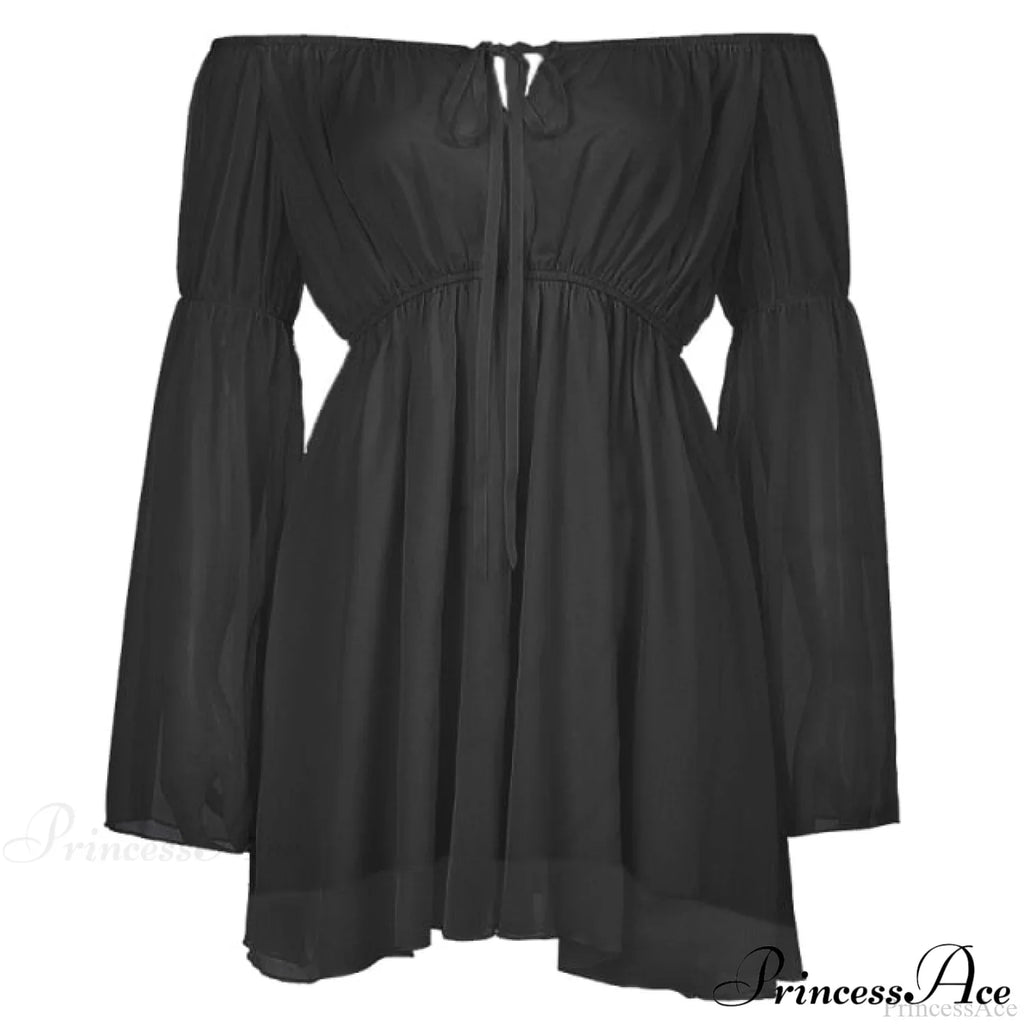 Chiffon Detachable Corset Charming Puff Sleeve Mini Dresses image 24