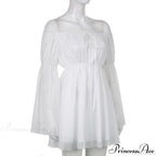 Chiffon Detachable Corset Charming Puff Sleeve Mini Dresses image 7