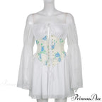Chiffon Detachable Corset Charming Puff Sleeve Mini Dresses image 16