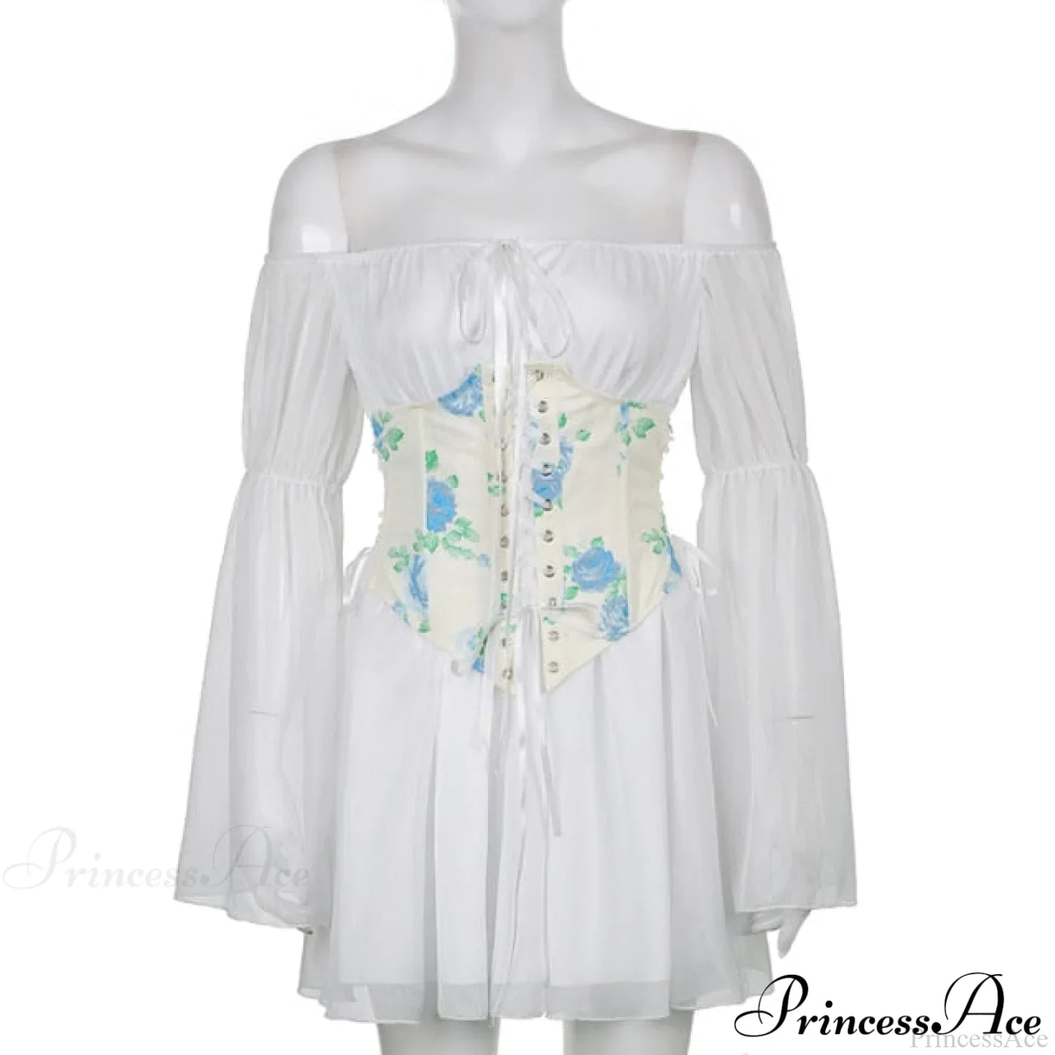 Chiffon Detachable Corset Charming Puff Sleeve Mini Dresses image 16