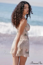 Chiffon Floral Print Spaghetti Strap Backless Boho Dress image 5