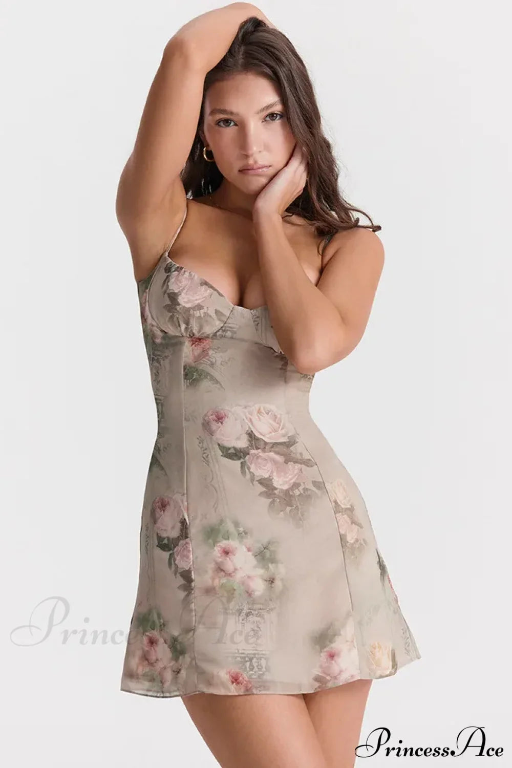 Chiffon Floral Print Spaghetti Strap Backless Boho Dress image 2