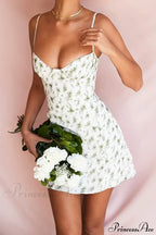 Chiffon Floral Print Spaghetti Strap Backless Boho Dress image 7