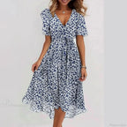 Chiffon Floral Print V-neck Dress image 9