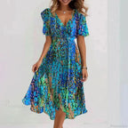 Chiffon Floral Print V-neck Dress image 8