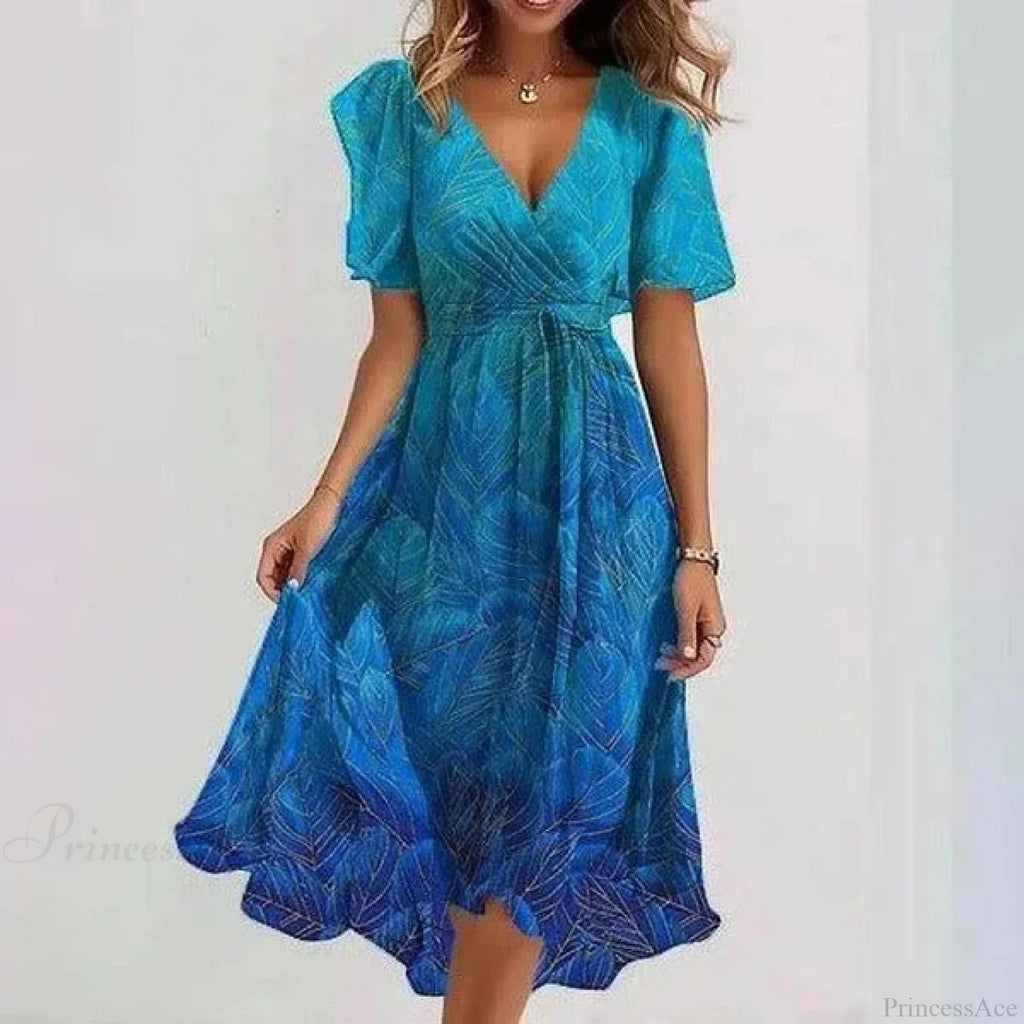 Chiffon Floral Print V-neck Dress image 11