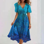 Chiffon Floral Print V-neck Dress image 11