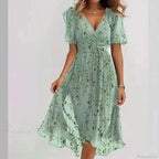 Chiffon Floral Print V-neck Dress image 16