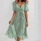 Chiffon Floral Print V-neck Dress image 15
