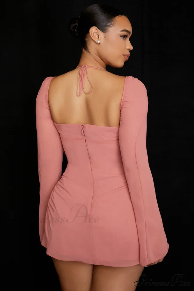 Chiffon Halter Stylish Mini Dress image 37