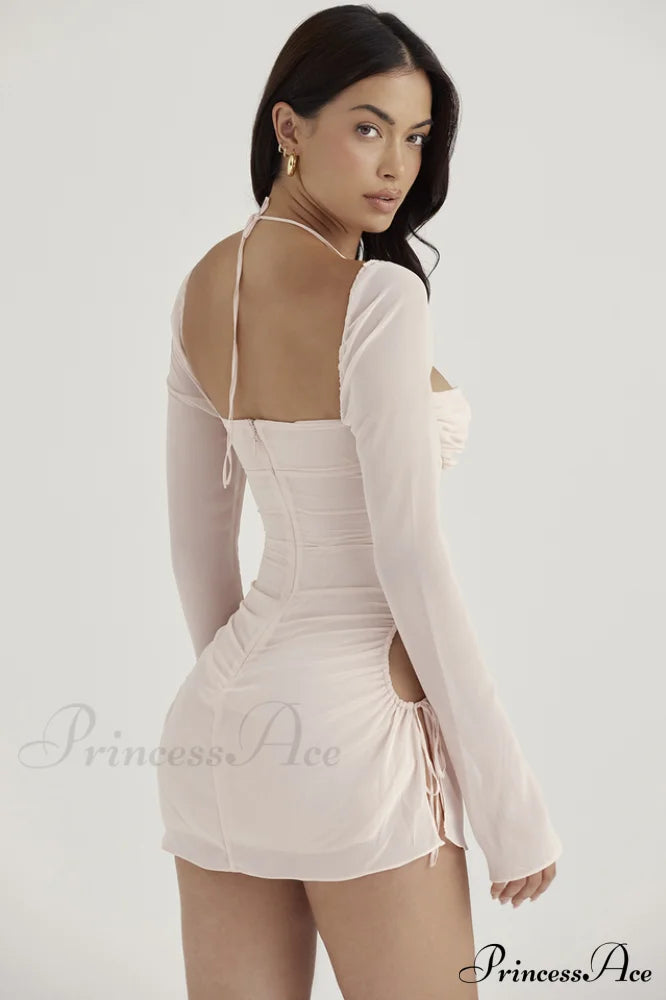 Chiffon Halter Stylish Mini Dress image 9