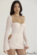 Chiffon Halter Stylish Mini Dress image 8