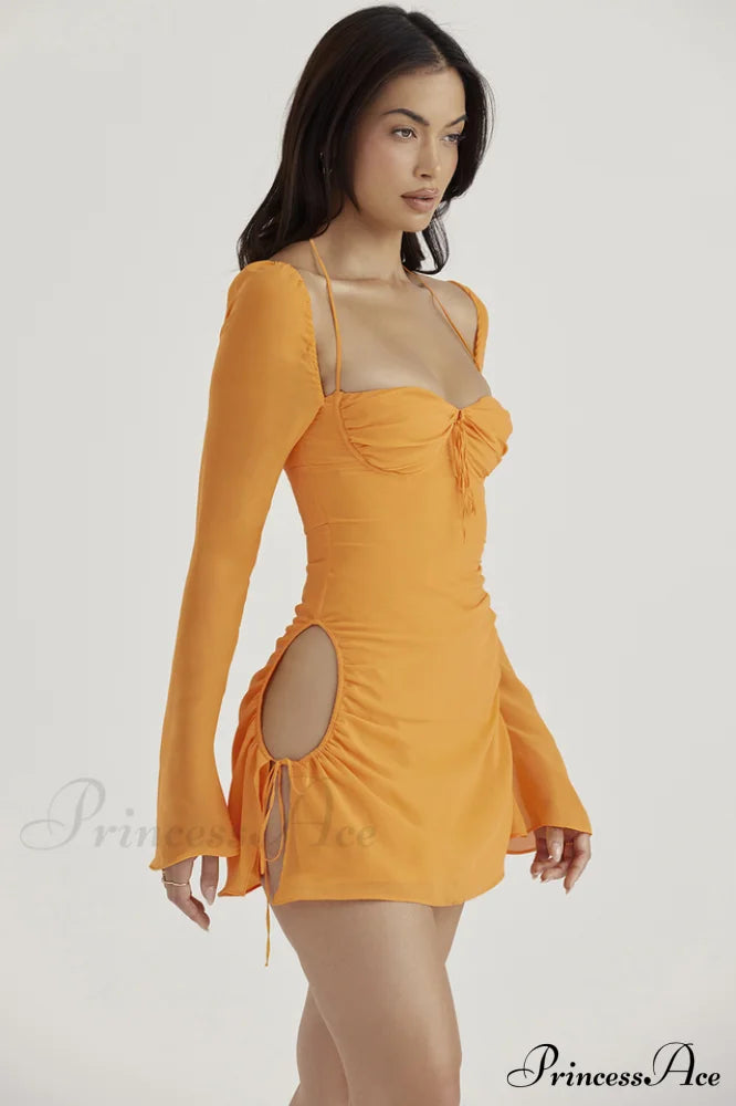 Chiffon Halter Stylish Mini Dress image 4