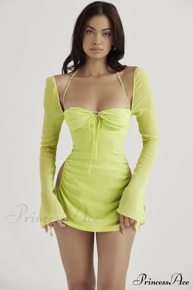 Chiffon Halter Stylish Mini Dress image 12
