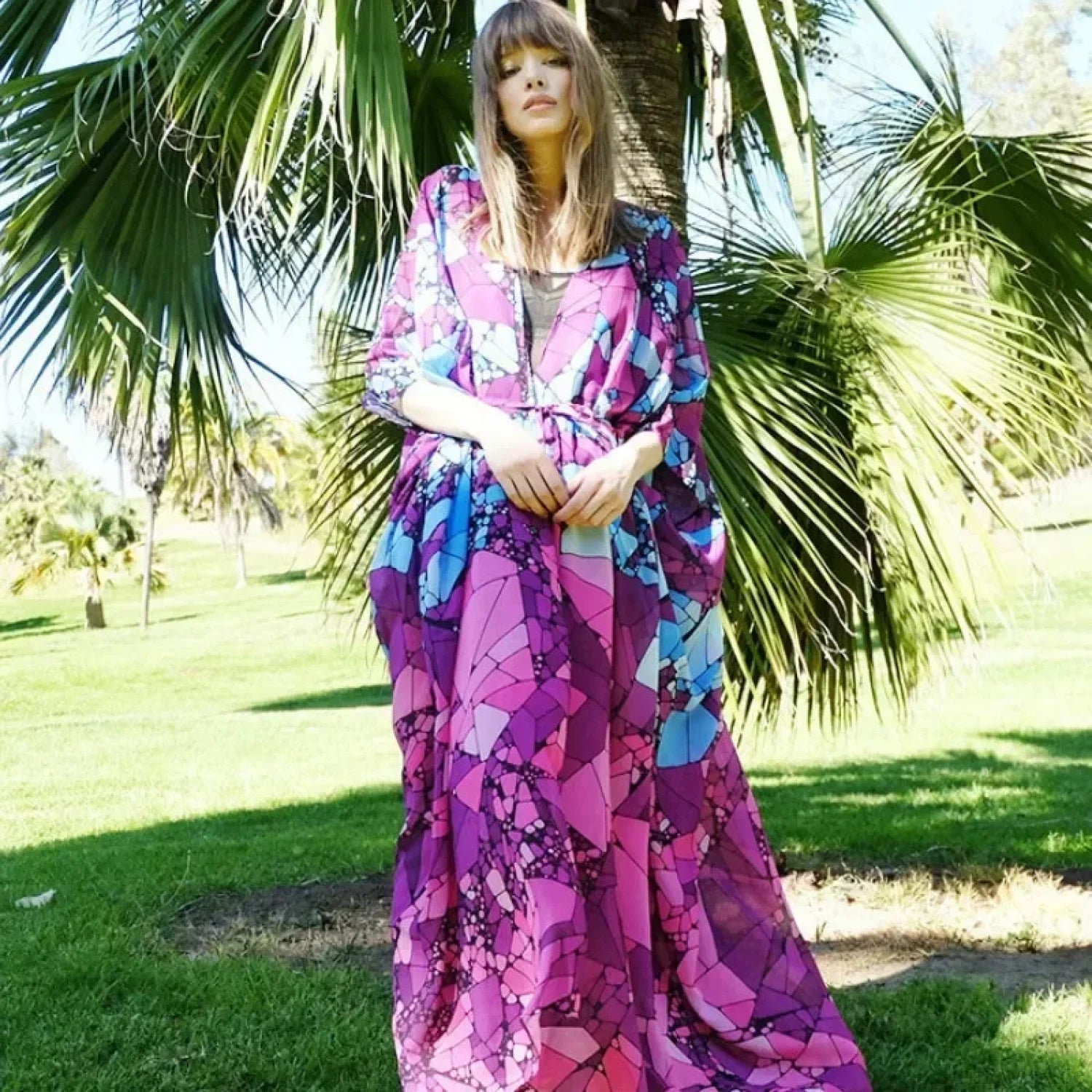 Chiffon Leopard Print Kimono Boho Beach Cover up image 10