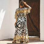 Chiffon Leopard Print Kimono Boho Beach Cover up image 3