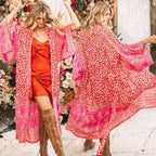 Chiffon Leopard Print Kimono Boho Beach Cover up image 11
