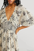 Chiffon Long Sleeve Holiday Floral Boho Dress image 6