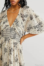 Chiffon Long Sleeve Holiday Floral Boho Dress image 6