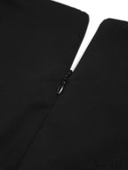Chiffon Low Cut V-neck Modern Pleated Zip Mini Dress image 4