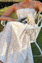 Chiffon Pleated Floral Off Shoulder Maxi Dress image 2