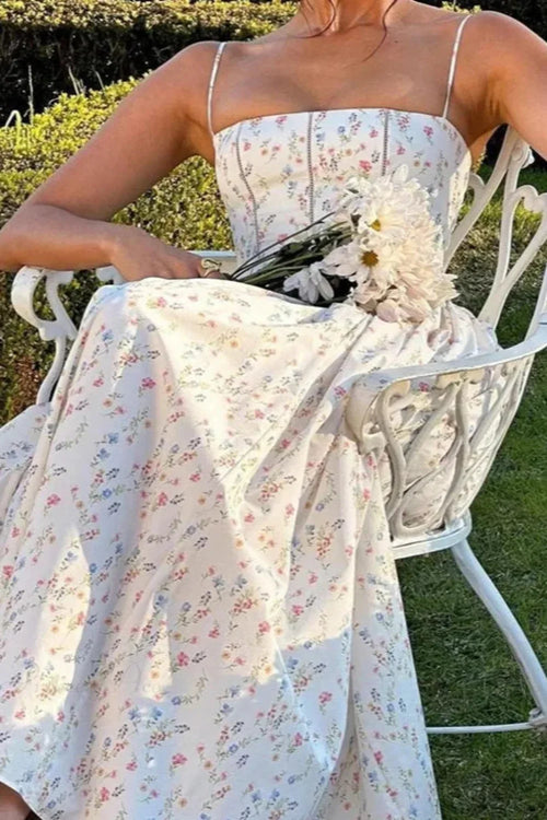 Chiffon Pleated Floral Off Shoulder Maxi Dress image 2