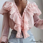 Chiffon Shirt Work Casual Lady Solid Color image 6
