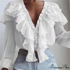 Chiffon Shirt Work Casual Lady Solid Color image 1