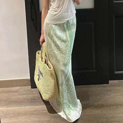 Chinese Style Floral High Waist A-Line Skirt image 1