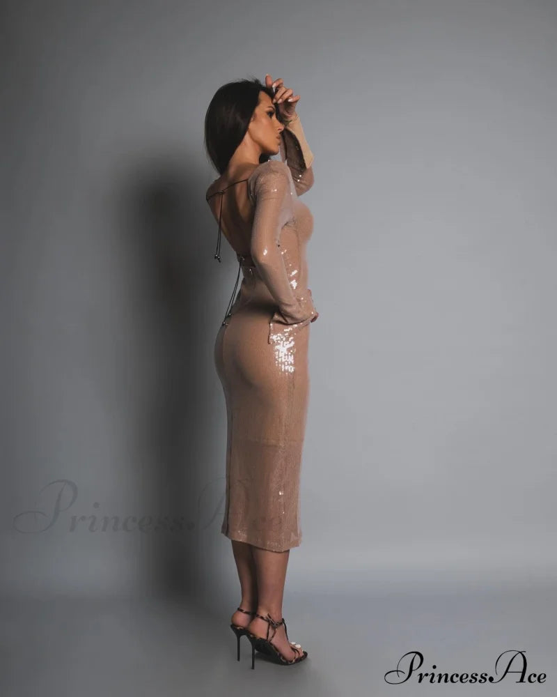CHLOI LACE Stylish UP SEQUIN DRESS image 4