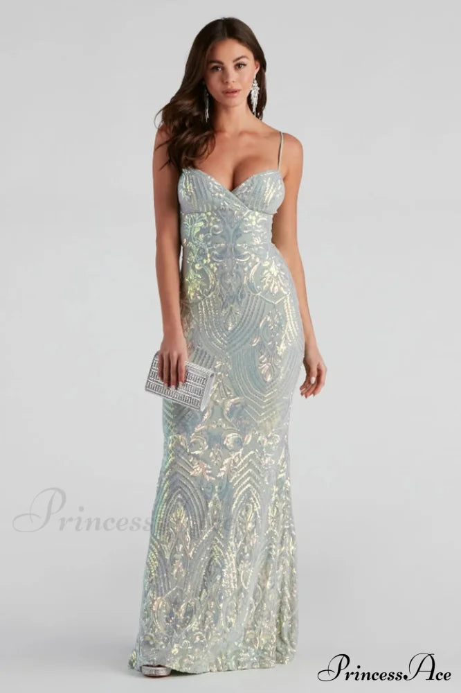 Christal Sequin Stylish Mermaid Formal Dress image 1