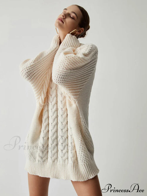 Chunky Cable Graceful Knit Oversized Sweater image 1