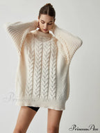 Chunky Cable Graceful Knit Oversized Sweater image 6