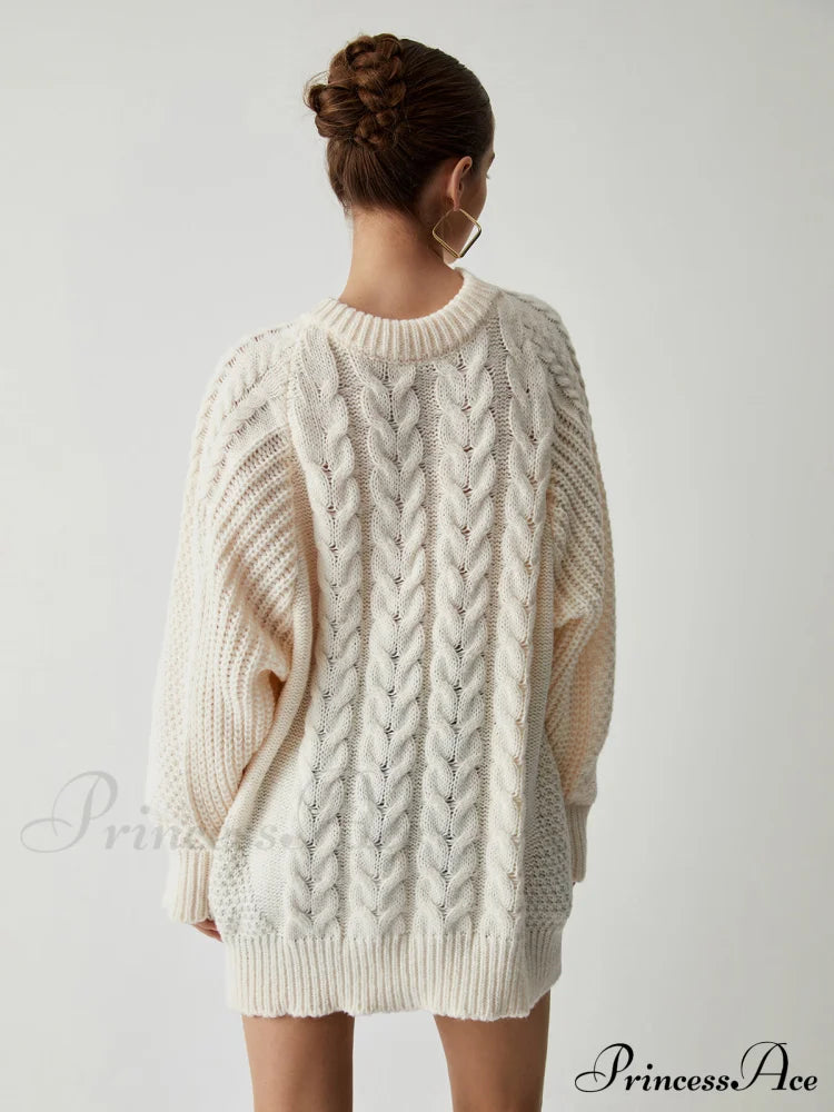 Chunky Cable Graceful Knit Oversized Sweater image 4