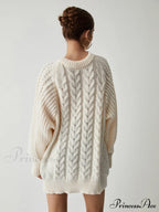 Chunky Cable Graceful Knit Oversized Sweater image 4