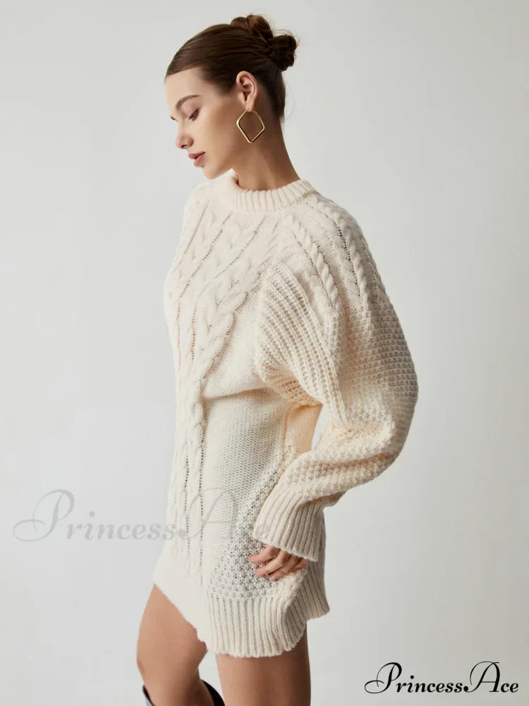 Chunky Cable Graceful Knit Oversized Sweater image 3