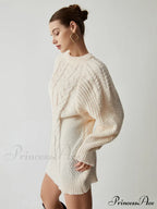 Chunky Cable Graceful Knit Oversized Sweater image 3