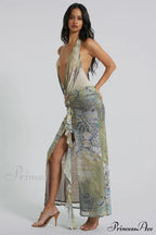 Cindy Plunge Stylish Maxi Dress image 2