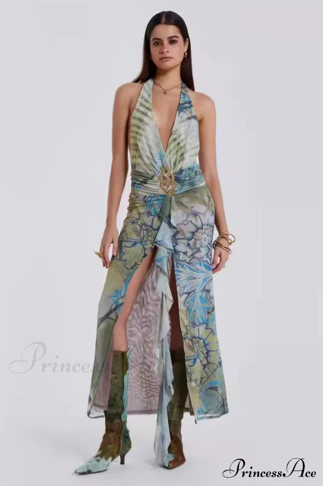 Cindy Plunge Stylish Maxi Dress image 7