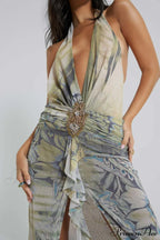 Cindy Plunge Stylish Maxi Dress image 5