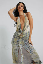 Cindy Plunge Stylish Maxi Dress image 4