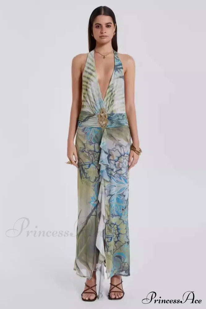 Cindy Plunge Stylish Maxi Dress image 6